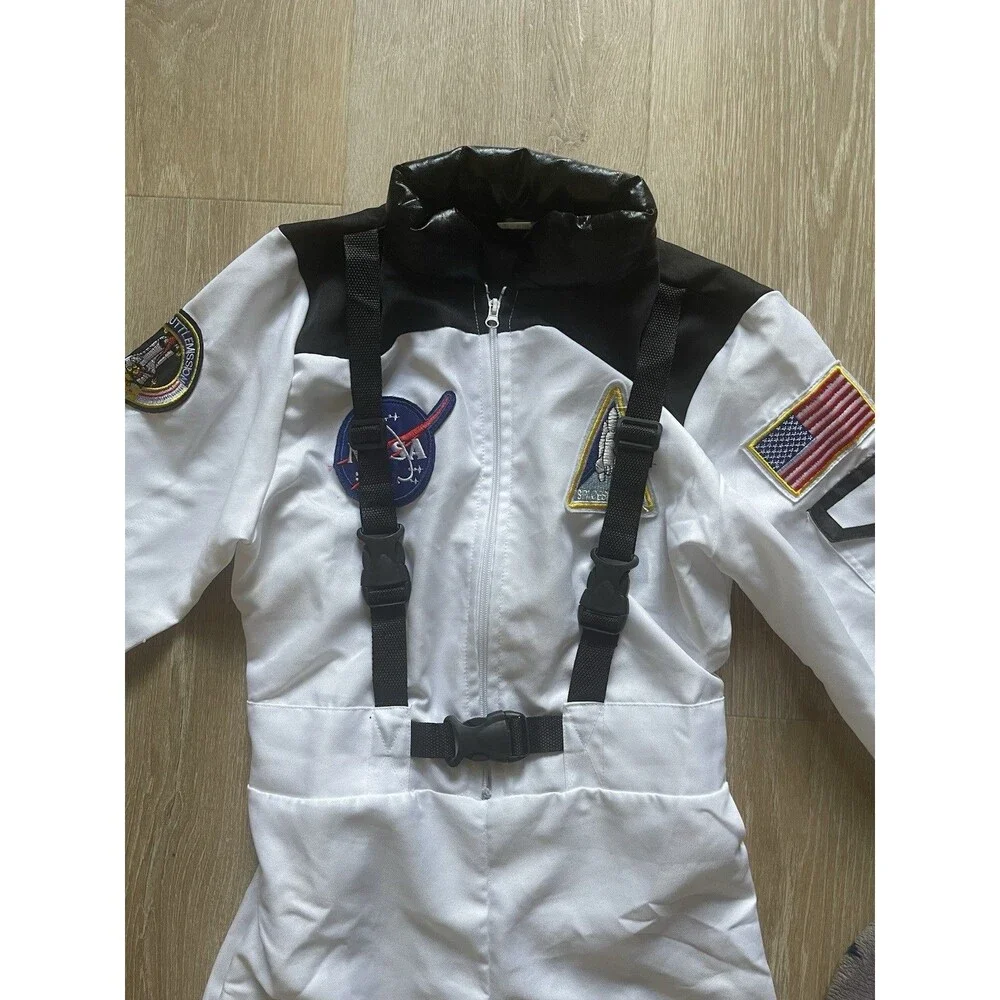 Astronaut Costume Suit Size NASA White Jumpsuit Embroidered Patches Youth XL